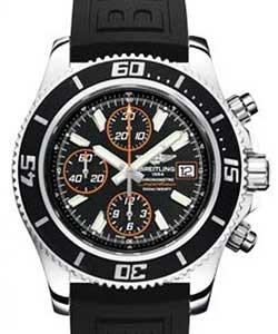 Superocean Abyss Chronograph II Mens Automatic in Steel Black Pro Diver III Rubber Strap with Black Dial