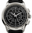 Multi-scale Chronograph 5975P in Platinum on Leather Strap with Black Dial
