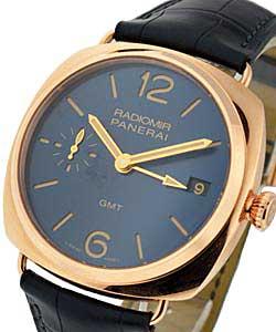 PAM 598 - Radiomir 3 Days GMT Oro Rosso Rose Gold on Strap with Blue Dial