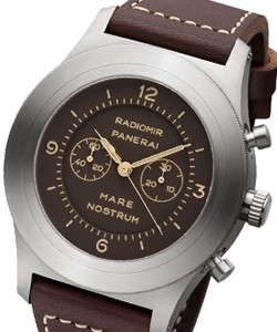 PAM 603 - Mare Nostrum in Titanium on Leather Strap with Brown Dial