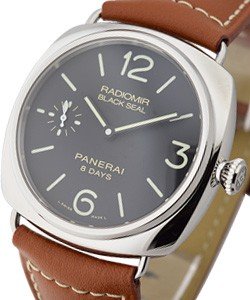 PAM 609 - Black Seal Radiomir 8 Days Steel on Strap with Black Dial