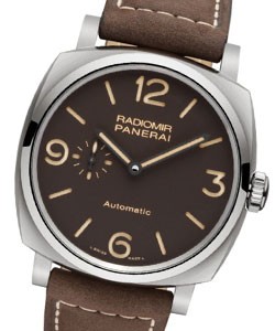 PAM 619 - Radiomir 1940 3 Days in Titanium on Brown  Leather Strap with Brown Dial