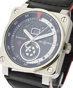 BR 03 B Rocket in Steel - Limited Edition of 500pcs on Black Calfskin Leather Strap with Black