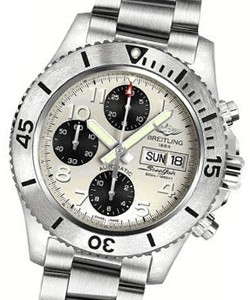 Superocean Chronograph in Steel On Steel Bracelet with Silver Dial and Black Subdials