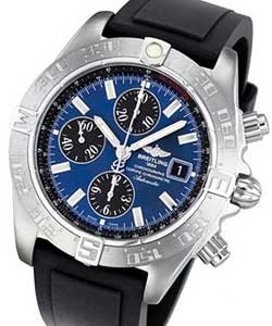 Windrider Chrono-Galactic Mens Automatic in Steel Black Rubber Strap with Blue Dial and Black Subdials