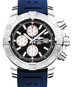 Super Avenger II Men's Automatic Chronograph - Steel Blue Diver Pro III Rubber Strap with Black Dial