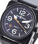BR03-92 Orange - Limited Edition to 500 pcs. Carbon Case - Black Strap with Black Dial