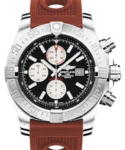 Super Avenger II Men's Automatic Chronograph - Steel On Bronze Ocean Rubber Strap with Black Dial