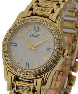 Ladies 26mm Polo with Diamond Bezel and Bracelet Yellow Gold with White Dial