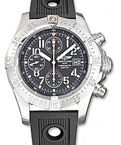 Avenger Skyland Mens  45mm Automatic in Steel Black Ocean Rubber Strap with Grey Slate Dial