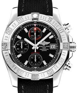 Avenger Men's Chronograph Automatic Watch On Black Fabric Strap with Black Dial
