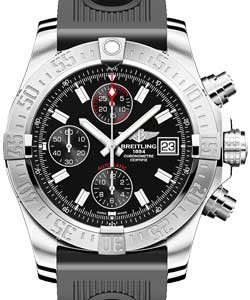 Avenger Mens Chronograph Automatic Watch On Black Ocean Rubber Strap with Black Dial