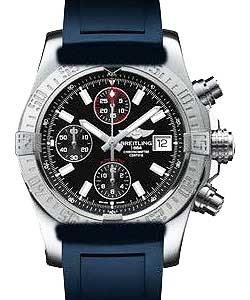 Avenger Mens Chronograph Automatic Watch On Blue Rubber Strap with Black Dial
