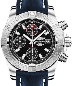 Avenger Mens 45mm Chronograph Automatic Watch On Blue Leather Strap with Black Dial