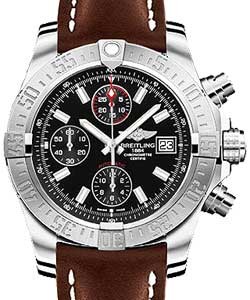 Avenger Mens 45mm Chronograph Automatic Watch On Brown Leather Strap with Black Dial
