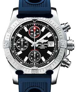 Avenger Mens Chronograph Automatic Watch On Blue Ocean Rubber Strap with Black Dial