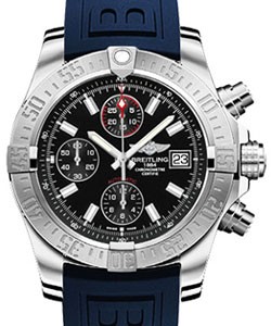 Avenger II Automatic Chronograph in Steel On Blue Diver Pro III Rubber Strap with Black Dial