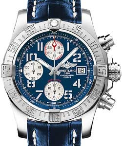 Avenger II GMT Men's Automatic in Steel On Blue Crocodile Strap with Blue Arabic Dial