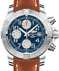 Avenger II GMT Men's Automatic in Steel On Gold Leather Strap with Blue Arabic Dial