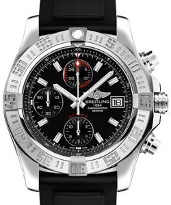 Avenger Mens Chronograph Automatic Watch On Black Rubber Strap with Black Dial