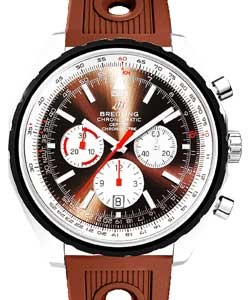 Navitimer Chrono-matic 49 Mens Automatic in Steel On Brown Ocean Rubber Strap with Bronze Dial