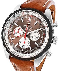 Navitimer Chrono-matic 49 Mens Automatic in Steel On Brown Leather Strap with Bronze Dial