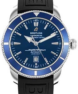 Superocean Heritage 46mm Mens in Steel Black Pro Diver III Rubber Strap with Blue Dial