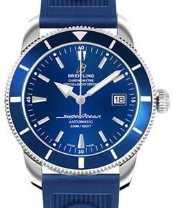 Superocean Heritage 42mm Automatic in Steel on Blue Ocean Rubber Strap with Blue Dial - Bue Bezel