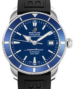 Superocean Heritage 42 Men's Automatic in Steel Black Pro Diver Rubber Strap with Blue Dial - Bue Bezel
