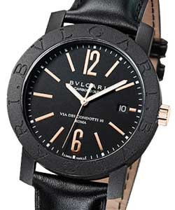 Bvlgari Bvlgari Carbon Fiber 130th Anniversary Edition on Black Leather Strap with Black Dial