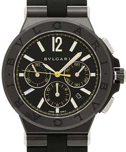 Diagono Ultranero Chronograph in Steel on Steel and Rubber Strap with Black Dial - Special Edition
