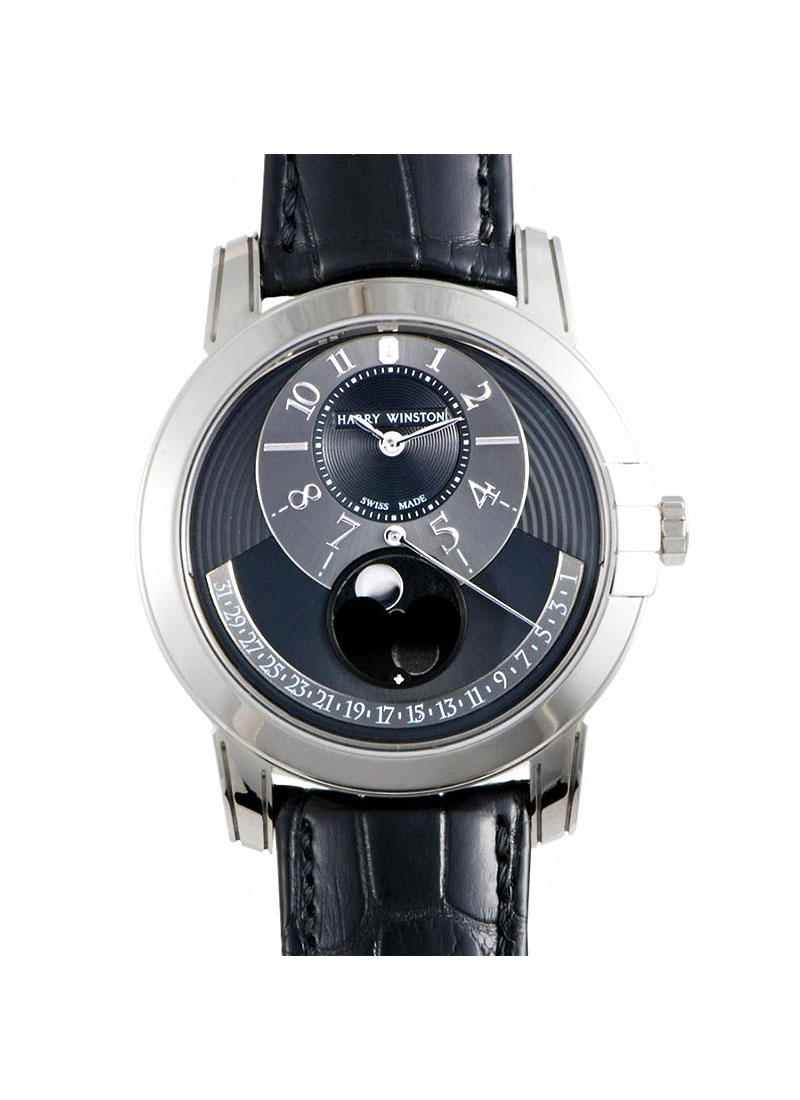 Harry Winston Midnight Moon Phase Automatic in White Gold