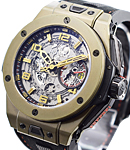 Big Bang Ferrari Magic Gold 45mm in Rose Gold On Black Leather Rubber Strap with Skeleton Dial
