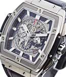Spirit of Big Bang in Titanium and Ceramic on Black Alligator Leather Strap with Skeleton Dial