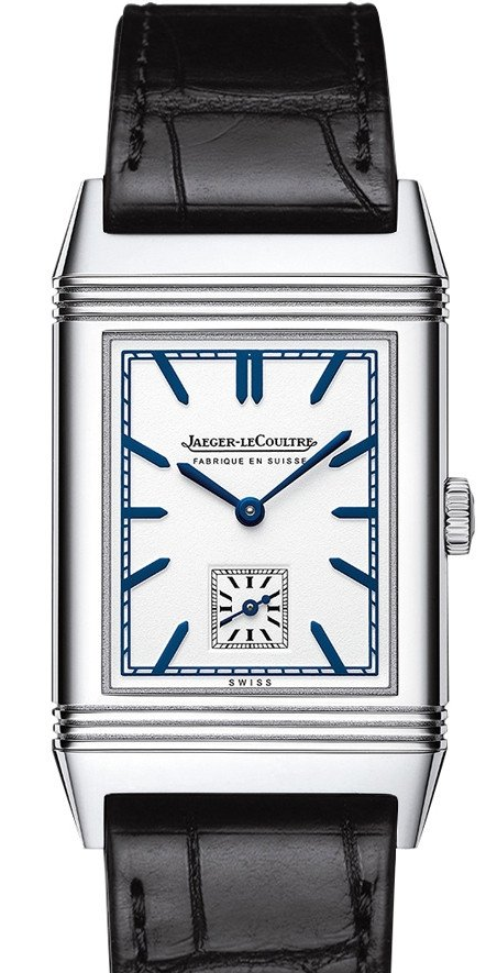 Grande Reverso Ultra Thin in Steel on Strap with Silver Dial