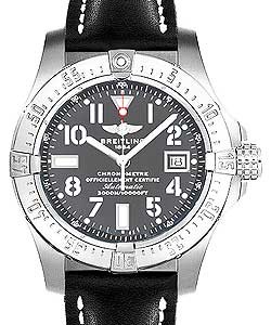 Avenger Seawolf Men's Automatic in Steel On Black Leather Strap with Grey Dial