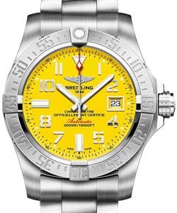 Avenger II Seawolf Automatic Chronograph in Steel On Steel Bracelet with Yellow Arabic Dial