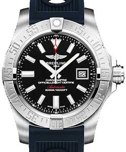 Avenger II Seawolf Automatic Chronometer in Steel  On Blue Ocean Rubber Strap with Black Dial
