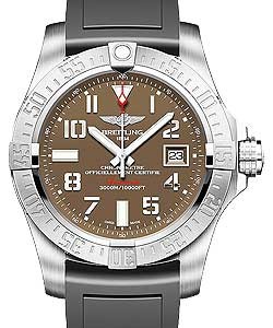Avenger II Seawolf Chronograph in Steel on Black Diver Pro III Rubber Strap with Grey Arabic Dial