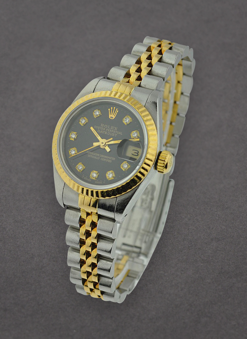 Pre-Owned Rolex Ladys 2-Tone Datejust in Steel with Yellow Gold Fluted Bezel