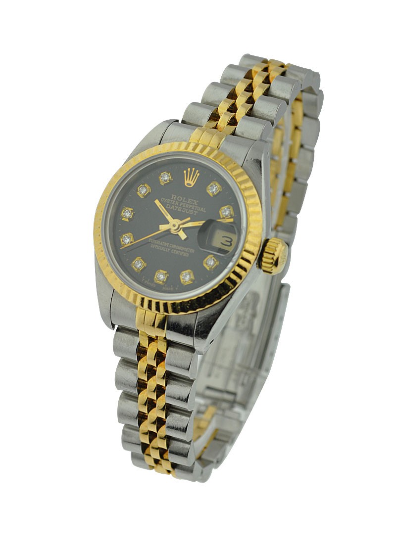 Pre-Owned Rolex Ladys 2-Tone Datejust in Steel with Yellow Gold Fluted Bezel
