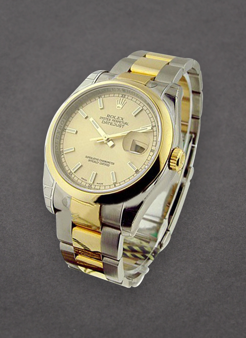 Pre-Owned Rolex Datejust 36mm in Steel with Yellow Gold Smooth Bezel