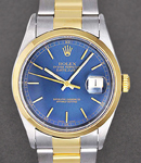 Datejust 36mm in 2-Tone on Oyster Bracelet with Blue Stick Dial