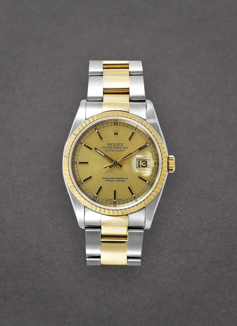 Pre-Owned Rolex Men's Datejust 36mm in Steel with Yellow Gold Fluted Bezel