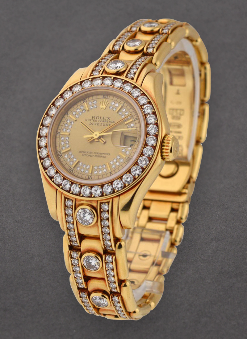 Pre-Owned Rolex Masterpiece with Yellow Gold 32 Diamond Bezel