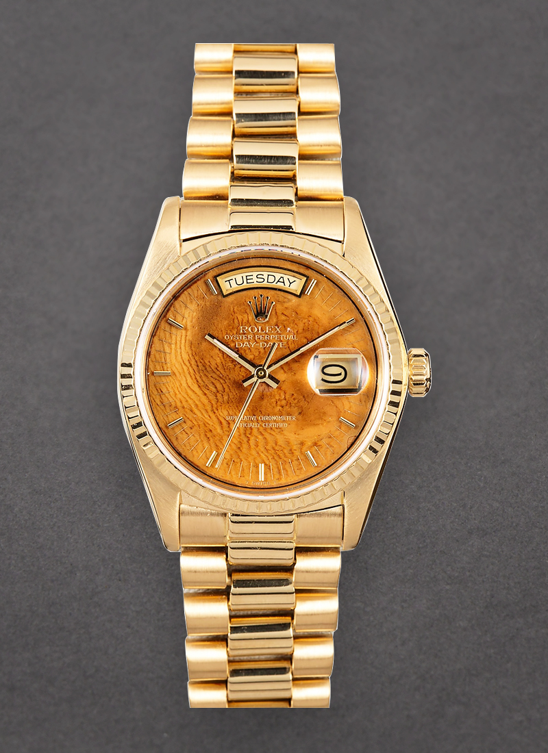 Pre-Owned Rolex President 36mm in Yellow Gold with Fluted Bezel