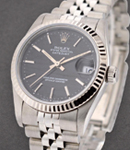 Mid Size - Datejust - 31mm - Steel - Fluted Bezel on Jubilee Bracelet with Black Index Dial