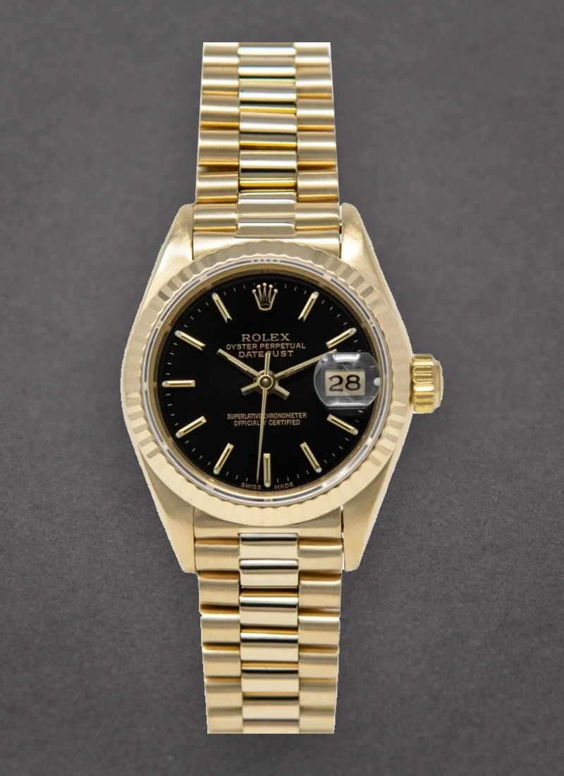 Pre-Owned Rolex Datejust Ladies President in Yellow Gold with Fluted Bezel