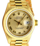 President 26mm in Yellow Gold with Fluted Bezel on President Bracelet with Champagne Roman Dial
