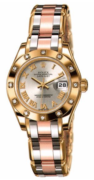 Pre-Owned Rolex Masterpiece Lady's Tridor with 12 Diamond Bezel